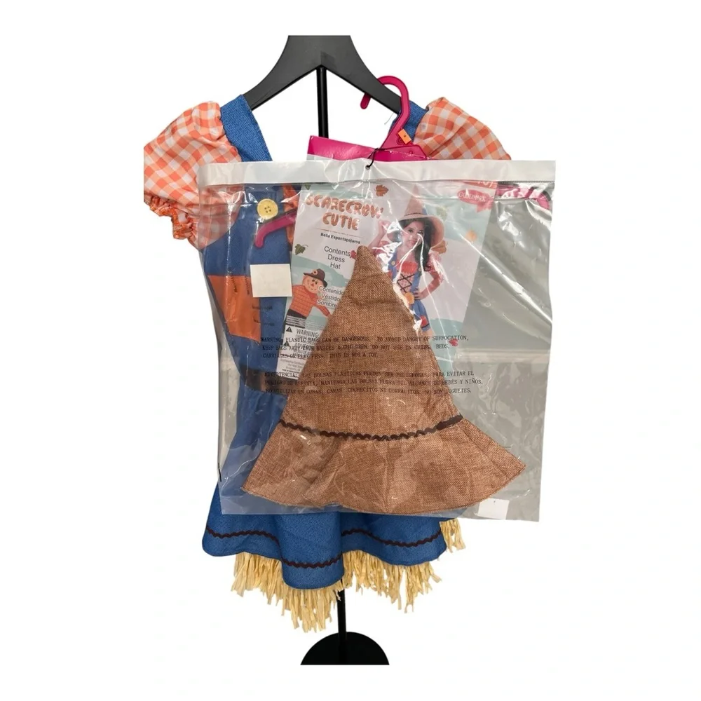 Charming‎ Blue and Orange Girls Halloween Scarecrow Cutie Costume M (8-10)